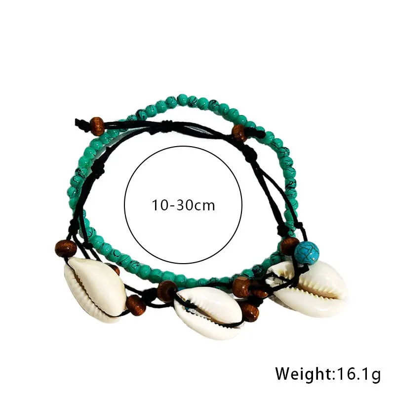 Boho Vintage Shell Anklets For Women Natural Stone Bead Ankle Bracelet Foot Chain Summer Jewelry Beach Accessories
