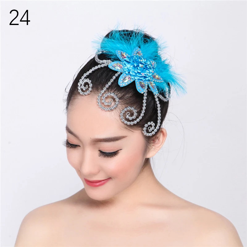 Женская классическая народная тиара с латинскими перьями головной убор