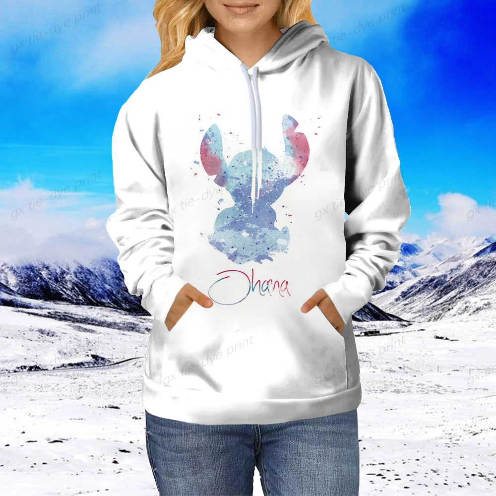 Свитшот с мультяшным принтом Ститч для мужчин и женщин одежда Диснея популярный