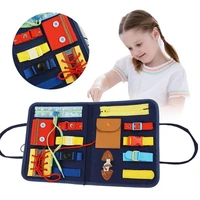 kids busy board buckle montessori early educational aids toy zip button lace dress up training tool baby preschool learning toys