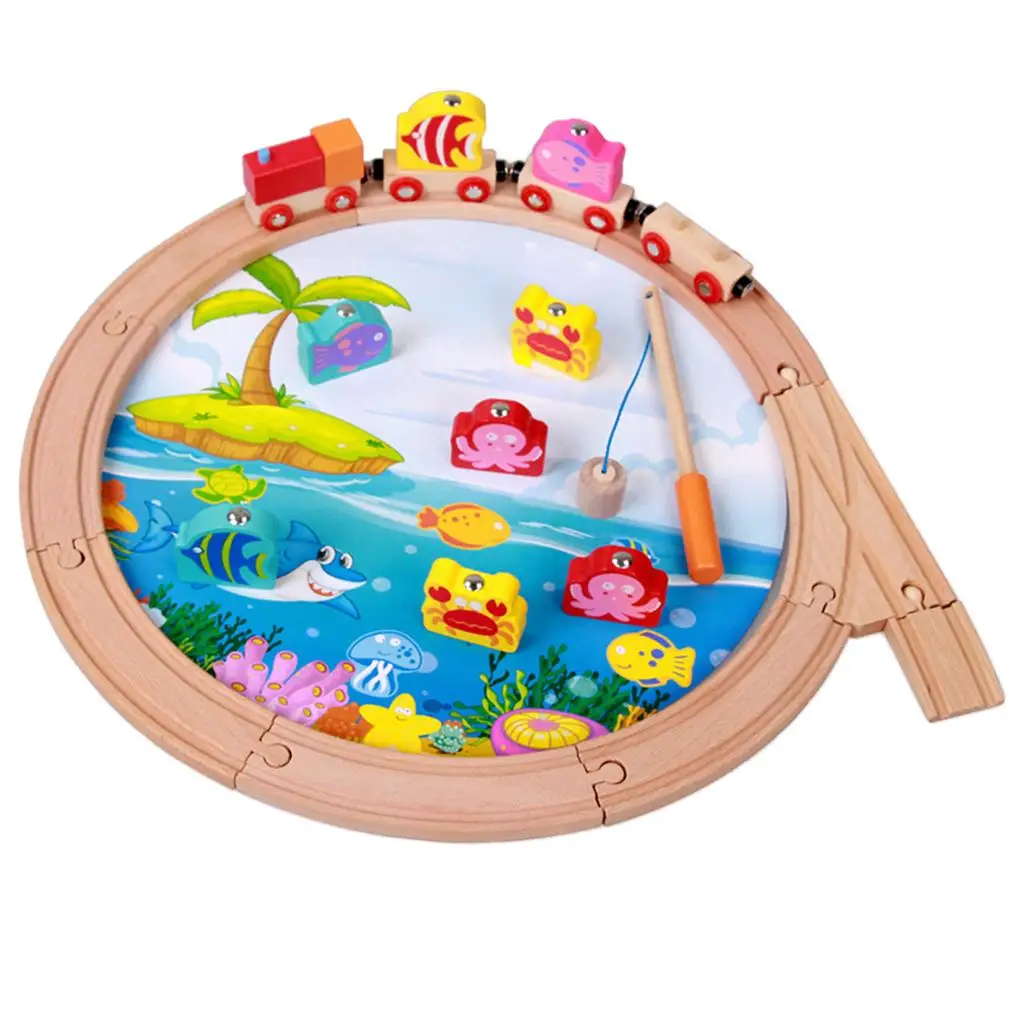 

Wooden Train Toy Set for Kids Children , Fishing Game Toy
