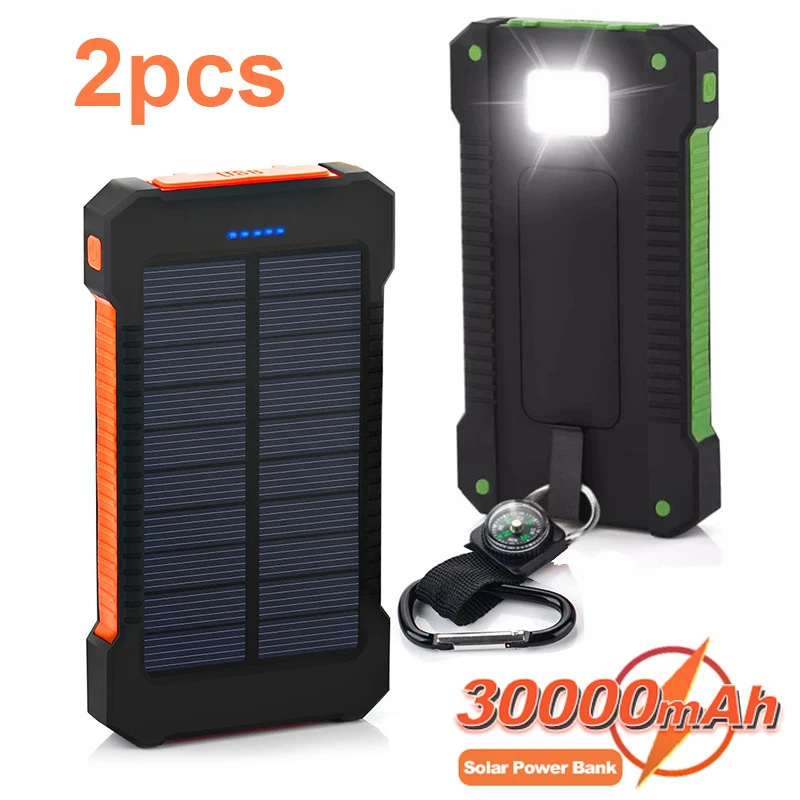 

Large Capacity PowerBank Portable 50000mAh Solar Power Bank Dual USB Ports Smartphone External Battery Charger for iPhone Xiaomi
