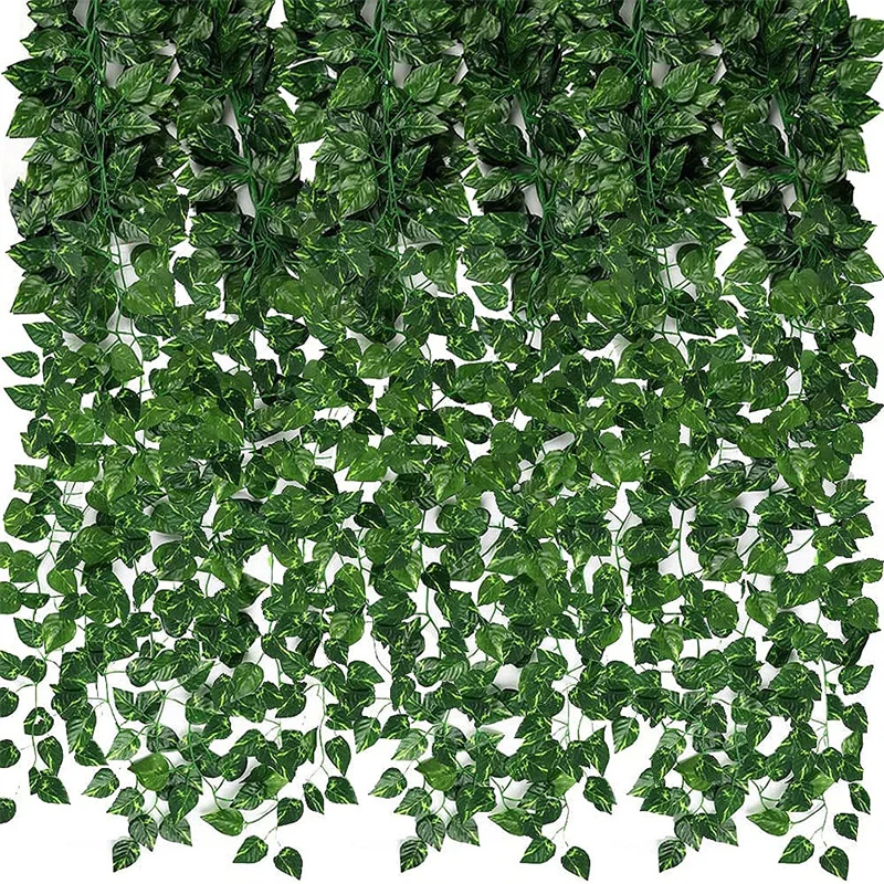 

12Pcs 210Cm Greenery Garland Vines Hanging Plants Christmas Leaves Diy Home Wedding Party Bathroom Wall Decor Garden Decoration