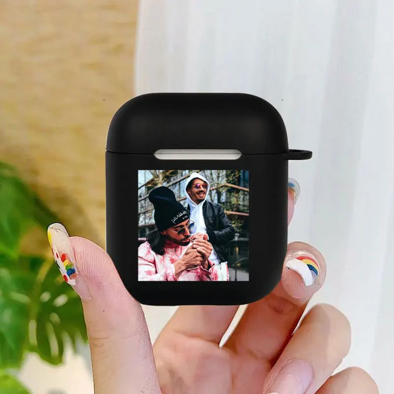 Модный матовый черный чехол для наушников Apple airpods 2 3 Pro PNL Rapper Peace N Loves Two frares