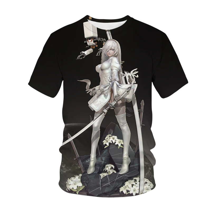 

New Nier Automata 3D Printed T-Shirt Anime Game Sexy Cute Girl 2B Streetwear Men Women Fashion T Shirt Harajuku Tees Tops Unisex