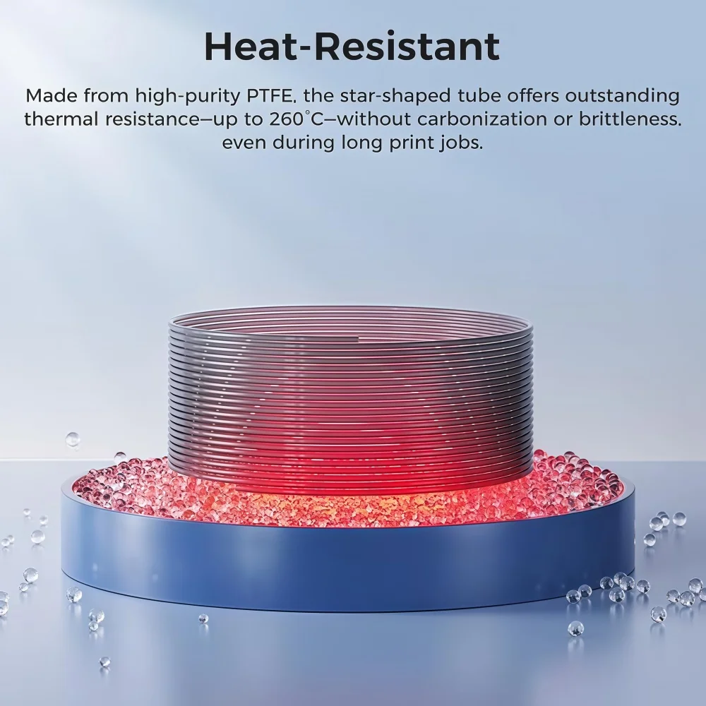 Фото Усовершенствованная трубка Creality из PTFE с низким сопротивлением, звездообразная, 4 мм внешний диаметр, с 4 шт. пневматическими соединителями PC4-M6/M10 №5