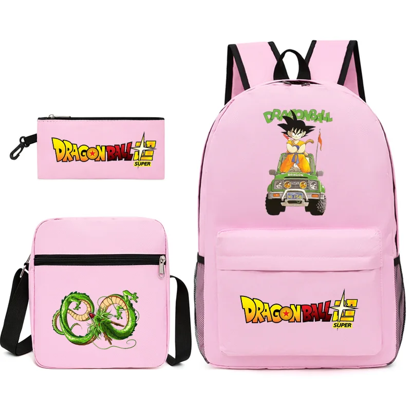 

Three-piece Set of New Anime Cartoon Dragon Ball Backpack Elementary and Middle School Students School Bag Satchel Shoulder Bag