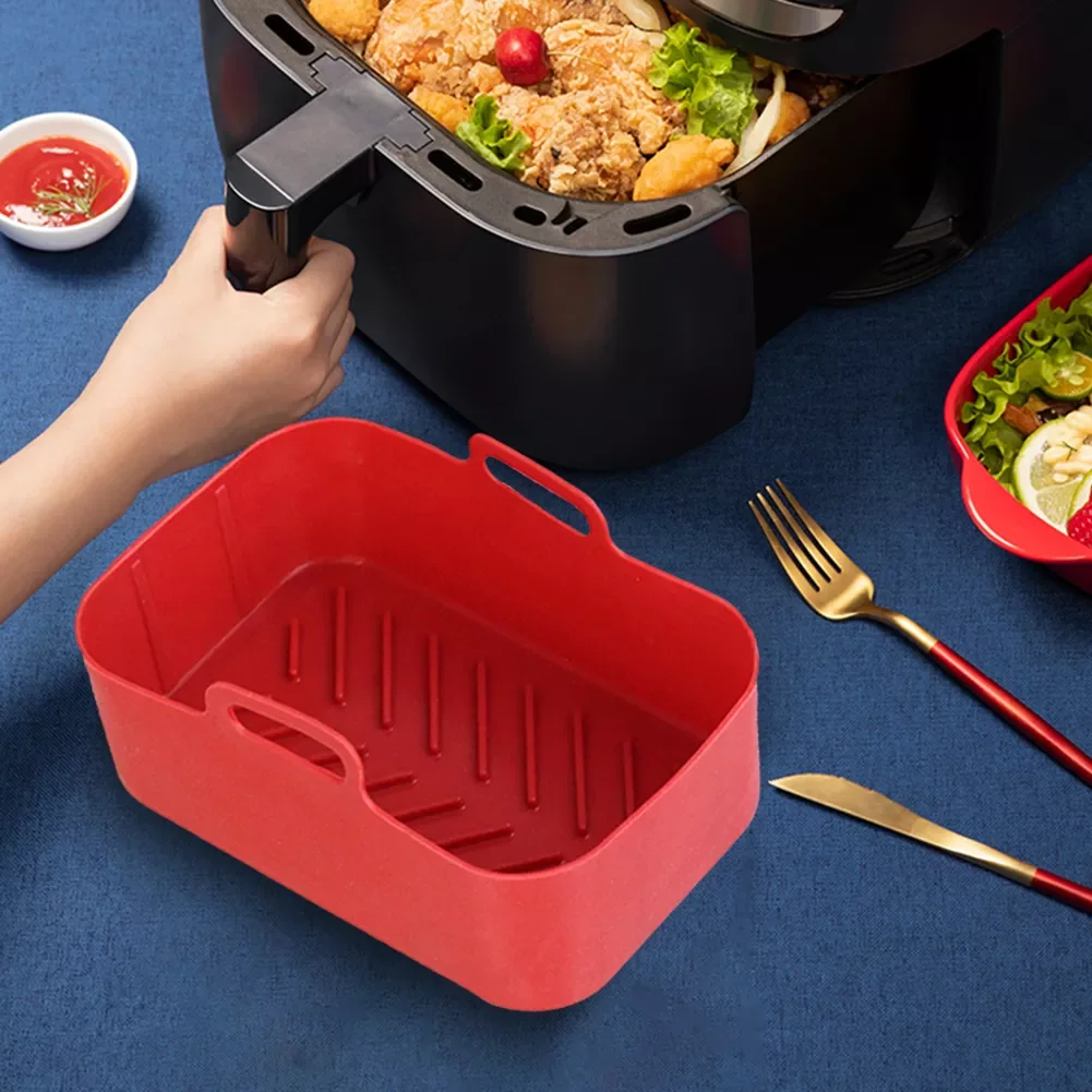 

2pcs Air Fryer Basket Kitchen Tools Air Fryer Cushion Baking Accessories Non-stick Cookware for Ninja Dz201 Foodi 8qt