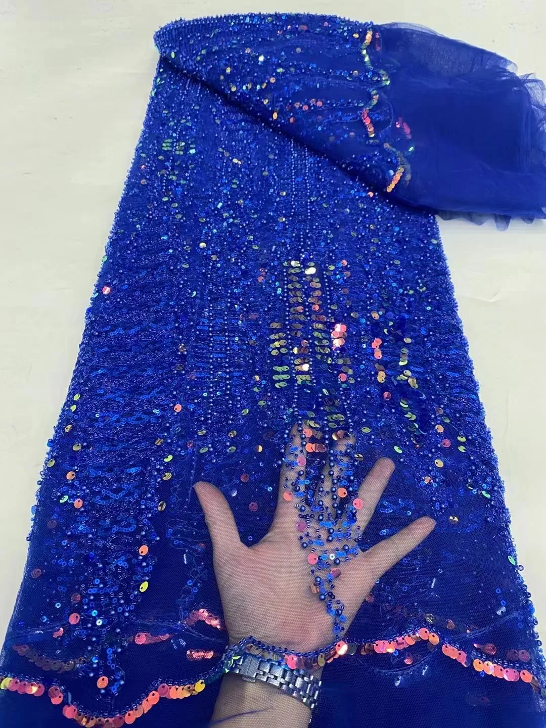 Hoh кружево высокого качества 2024 бисер кружевная ткань Роскошная вышивка