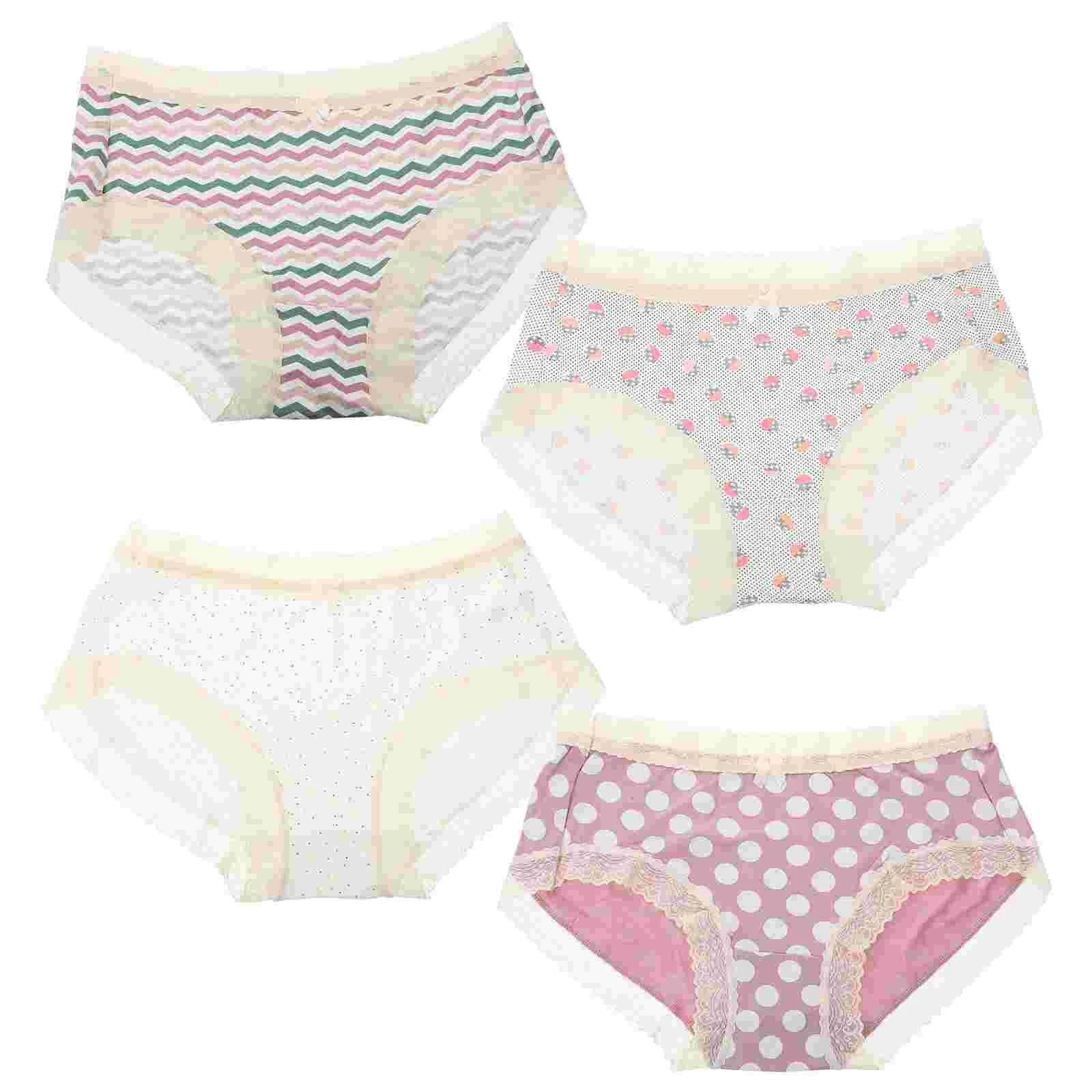 

4 шт., Женские брифы с рисунком