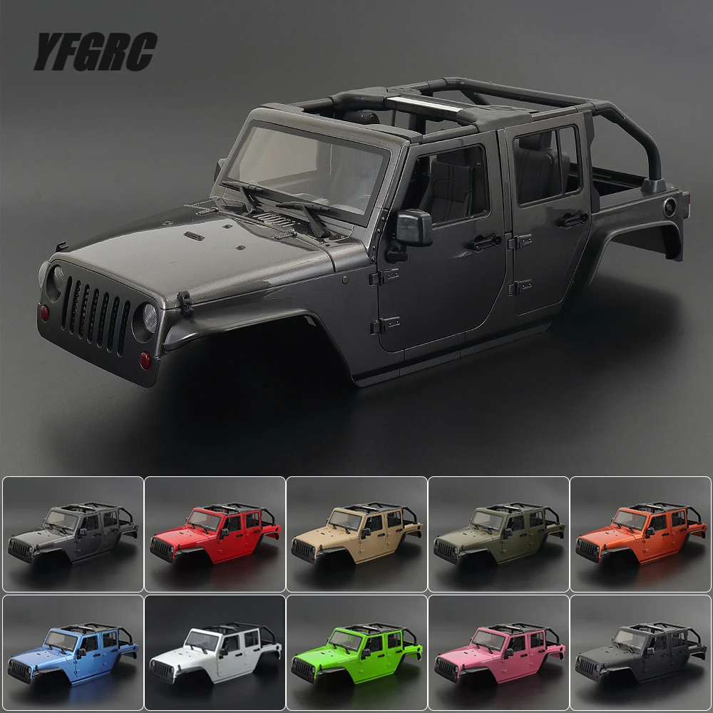 

1/10 RC Car Shell Wrangler Rubicon Convertible Hard Body Kit 313mm Wheelbase for Axial SCX10 Traxxas TRX4 Redcat GEN8