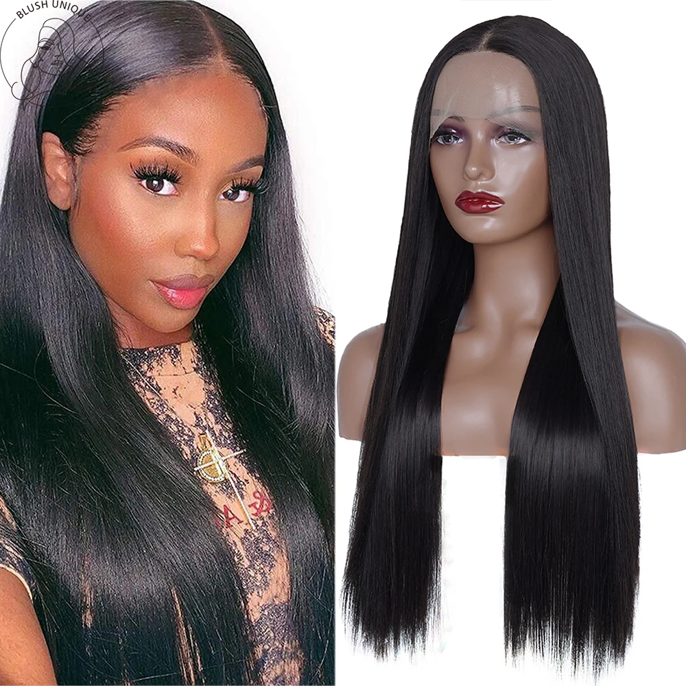 

32inch Lace Front Wig Synthetic Straight Lace Front Wigs for Black Women T Part Heat Resistant with Baby Hair 32inch Lace Wig
