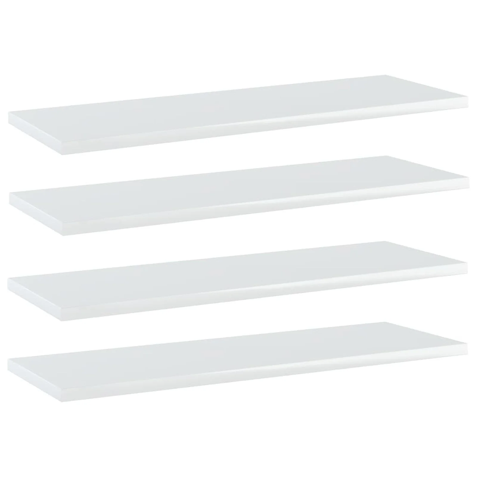 

Bookshelf Boards 4 pcs High Gloss White 23.6"x7.9"x0.6" Chipboard