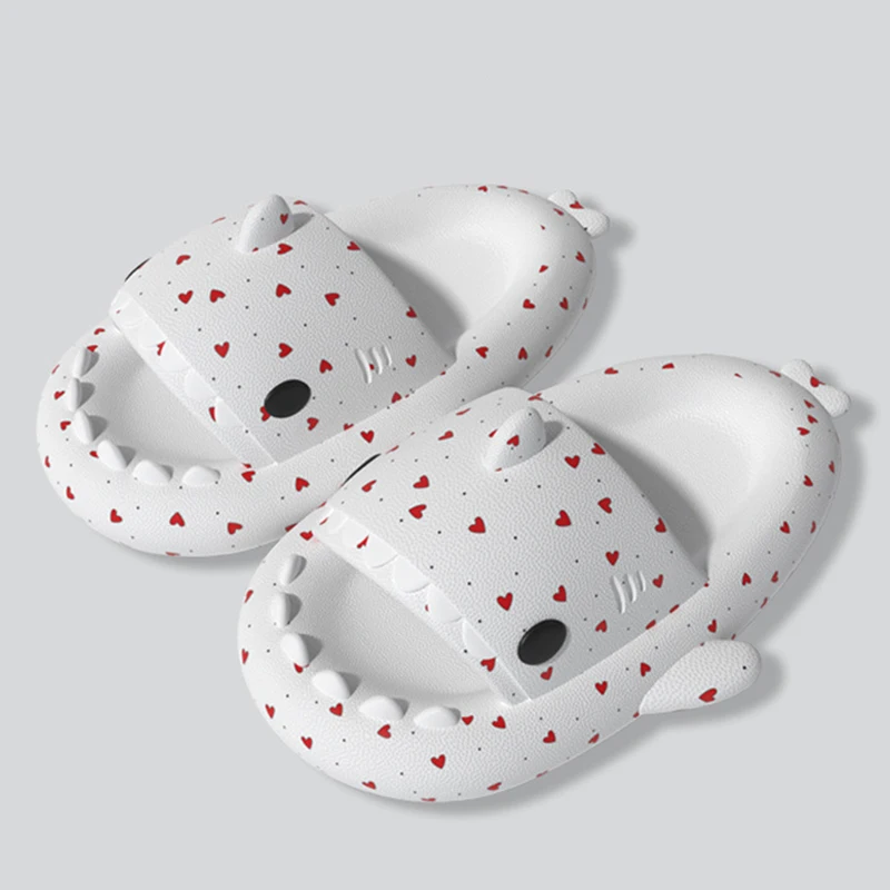 

Женские шлепанцы для дома, Эва, мультяшный рисунок сердца, Акула, однодиапазонные, пляжные сандалии на платформе, тапки