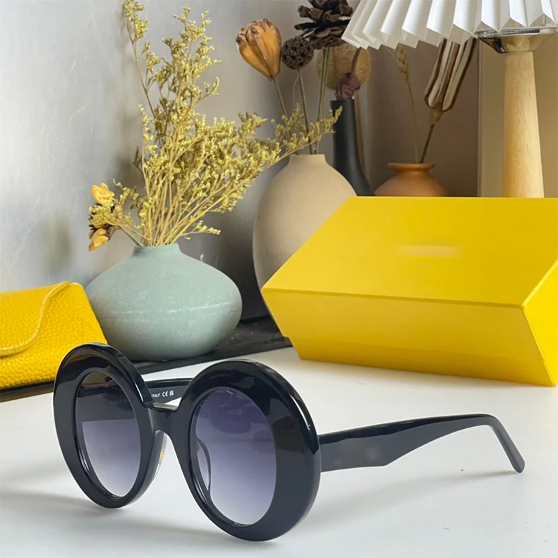 

Круглые ацетатные роскошные женские солнцезащитные очки LW40089 с оригинальным логотипом мужские модные черные стильные солнечные очки с коробкой