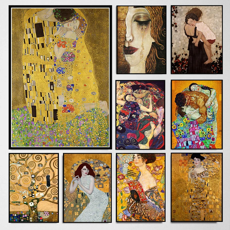 

Винтажный настенный постер Gustav Klimt, эстетичный постер и печать, украшение для гостиной и дома