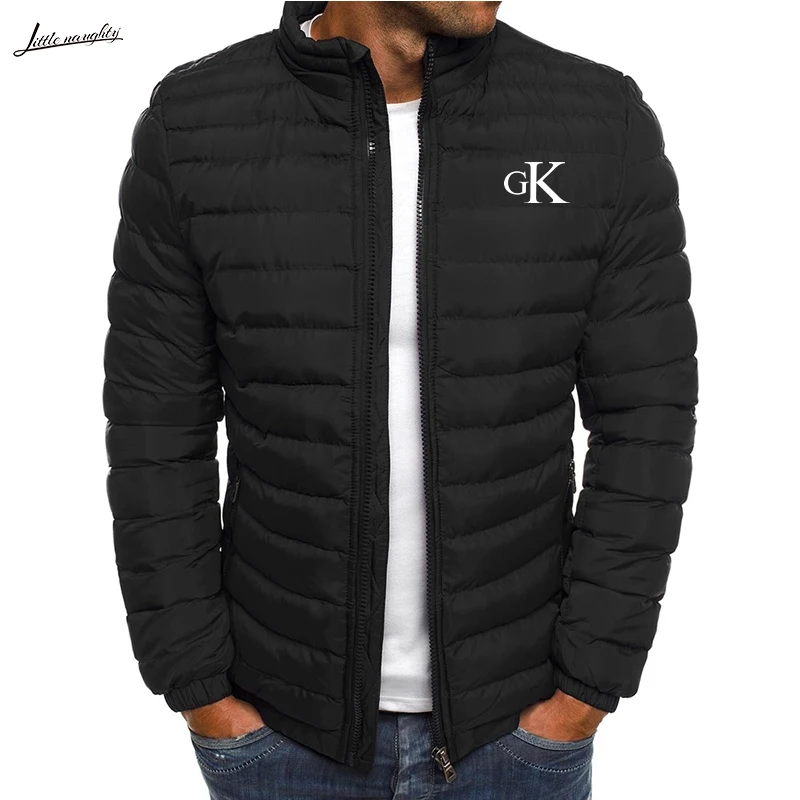

Oversize masculino para baixo casaco jaqueta com zíper windbreak quente grosso cardigan gola para baixo outerwear inverno 2022