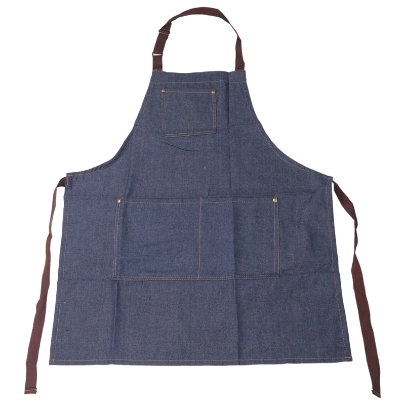 

Aprons Cowboy Simple Antifouling Uniform Unisex Denim Aprons for Women Men's Kitchen Chef Cooking