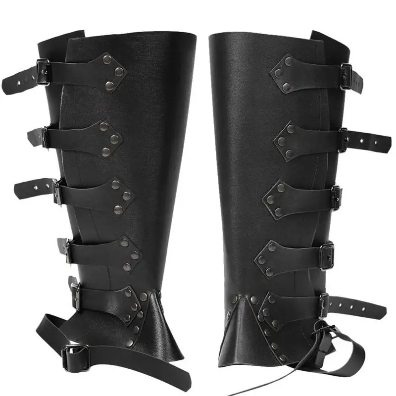 

Medieval Boot Covers Pirate Boots Cover With Studs Steampunk Medieval Gaiter Armor Guard Renaissance Costume Accessories For Men