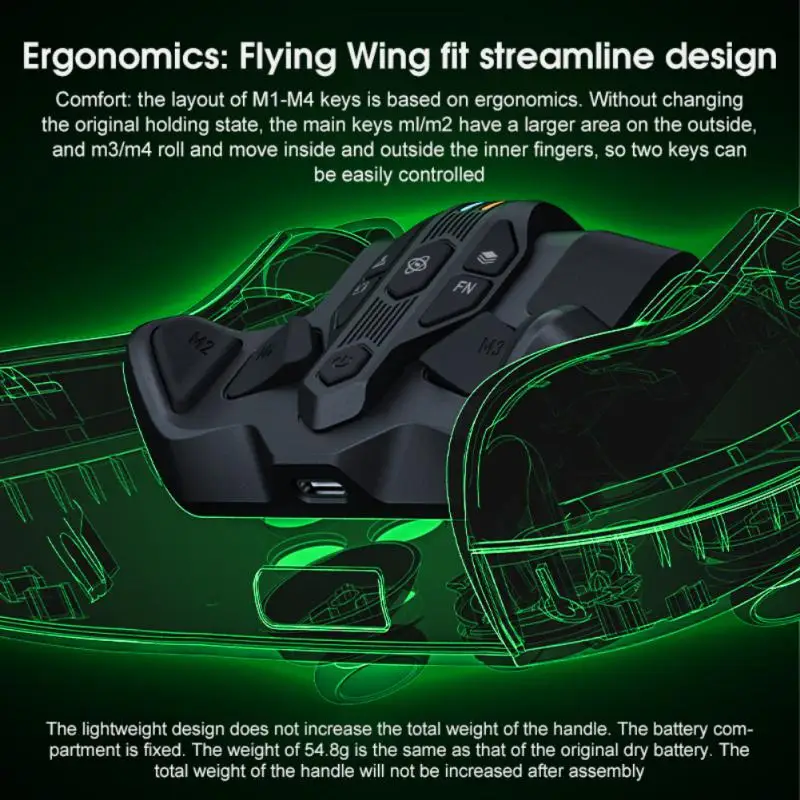 

Abs Gamepad Back Button 6-axis Adjustable Platformnative Sense Key Value Mapping Programmable Custom Gamepad Keys Extension Keys