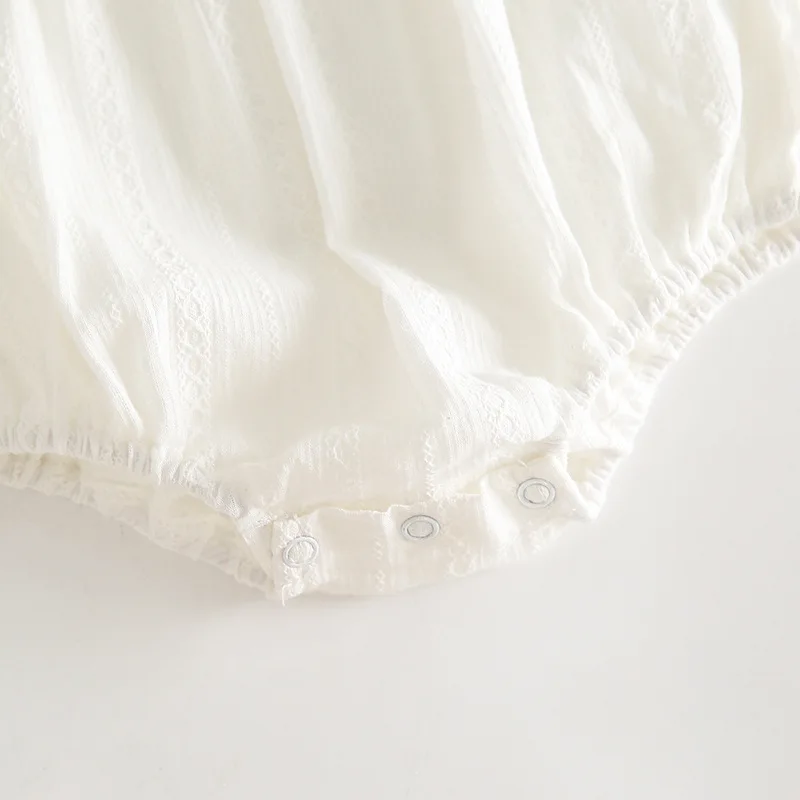 Criscky Cute Baby Clothing Spring Autumn New Fashion Infant Toddler Girls Ruffles Clothes White Half Sleeve Romper Jumpsuit