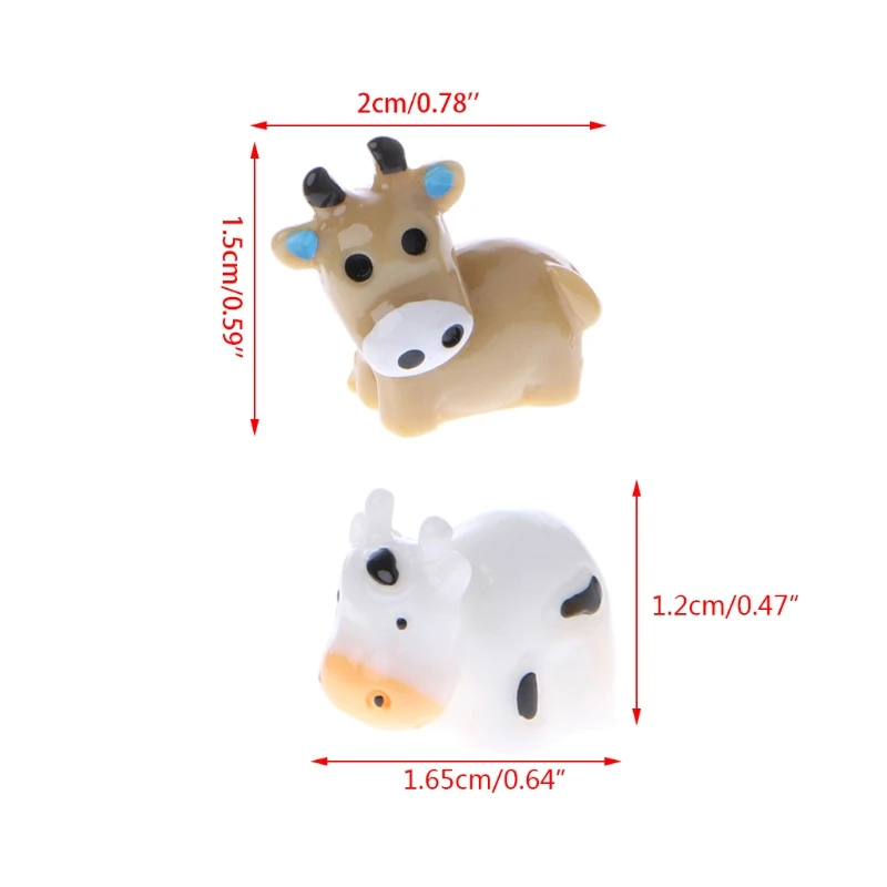 

Fairy Garden Miniature Cow Animal Figurine Craft Micro Landscape Ornament Decor