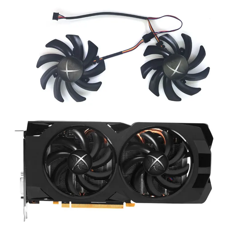 

New 2Pcs RX 480/470 R9 390 Graphics Fans 85MM 4Pin 0.35A VGA Cooler Fan For XFX R9 390/390X 8G RX480 RX470 Video Card Cooling