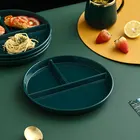Круглые пластиковые обеденные тарелки, отсек, тарелка, поднос для торта, чаша для фруктов, закусок, Separete, количественная тарелка, блюда для еды, кухонный инструмент