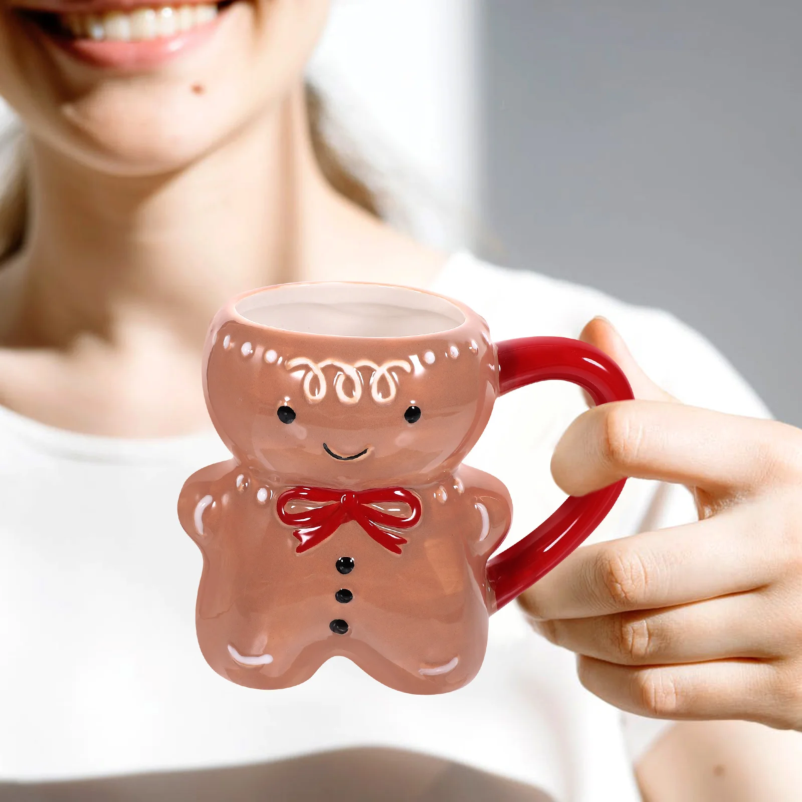 

Ceramic Gingerbread Man Mug Christmas Coffee Mug Milk Cup Drinking Mug Drinkware Xmas New Year Party Favor