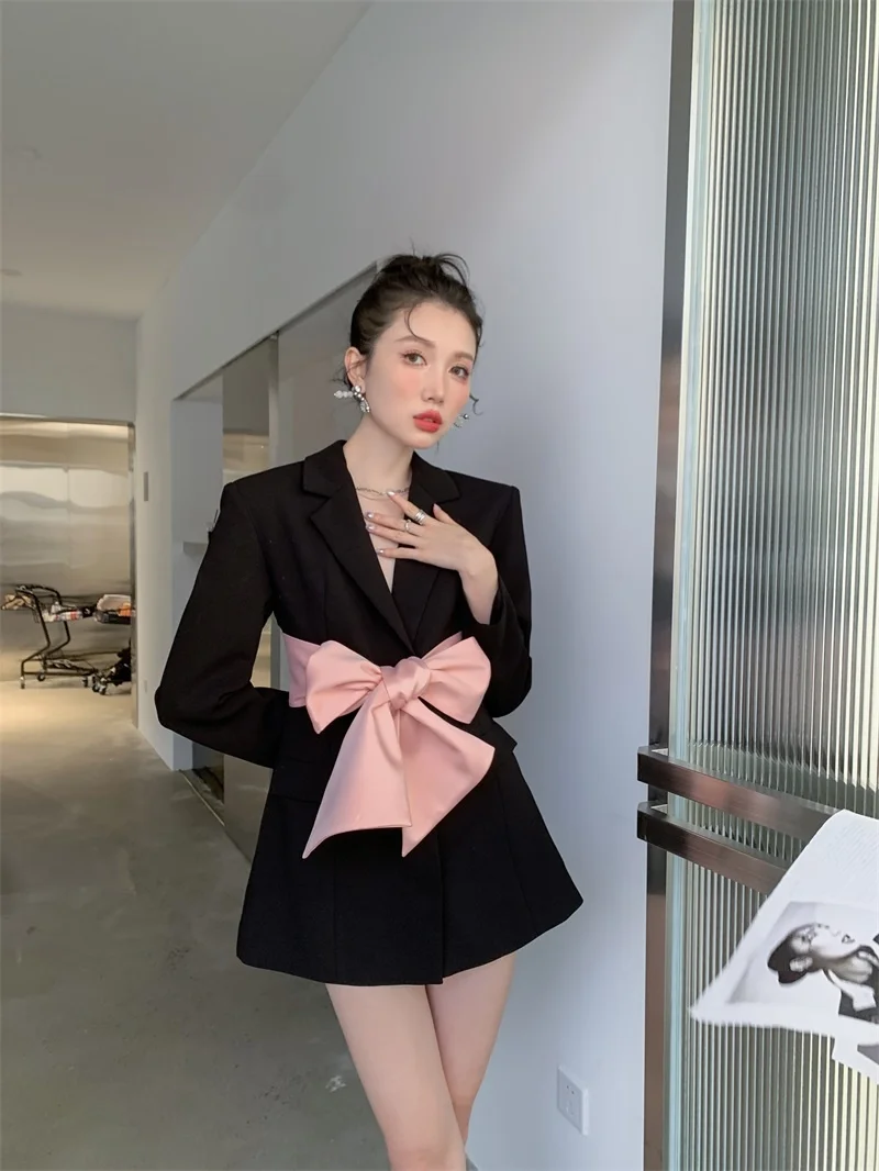 

Женское платье, платье нового года, Женское зимнее платье, черный костюм, платье, дизайнерский костюм, пальто Nuyoah