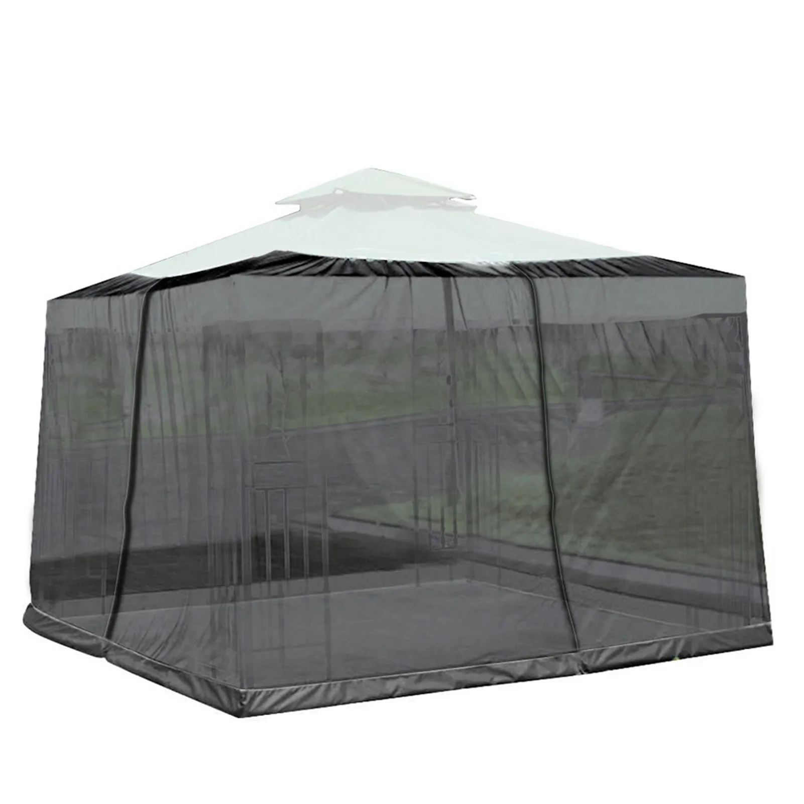 

Patio Umbrella Netting Large Camping Tent Mosquitoes Net Adjustable Polyester Screen Mesh Enclosure With Zipper Door Lightweight