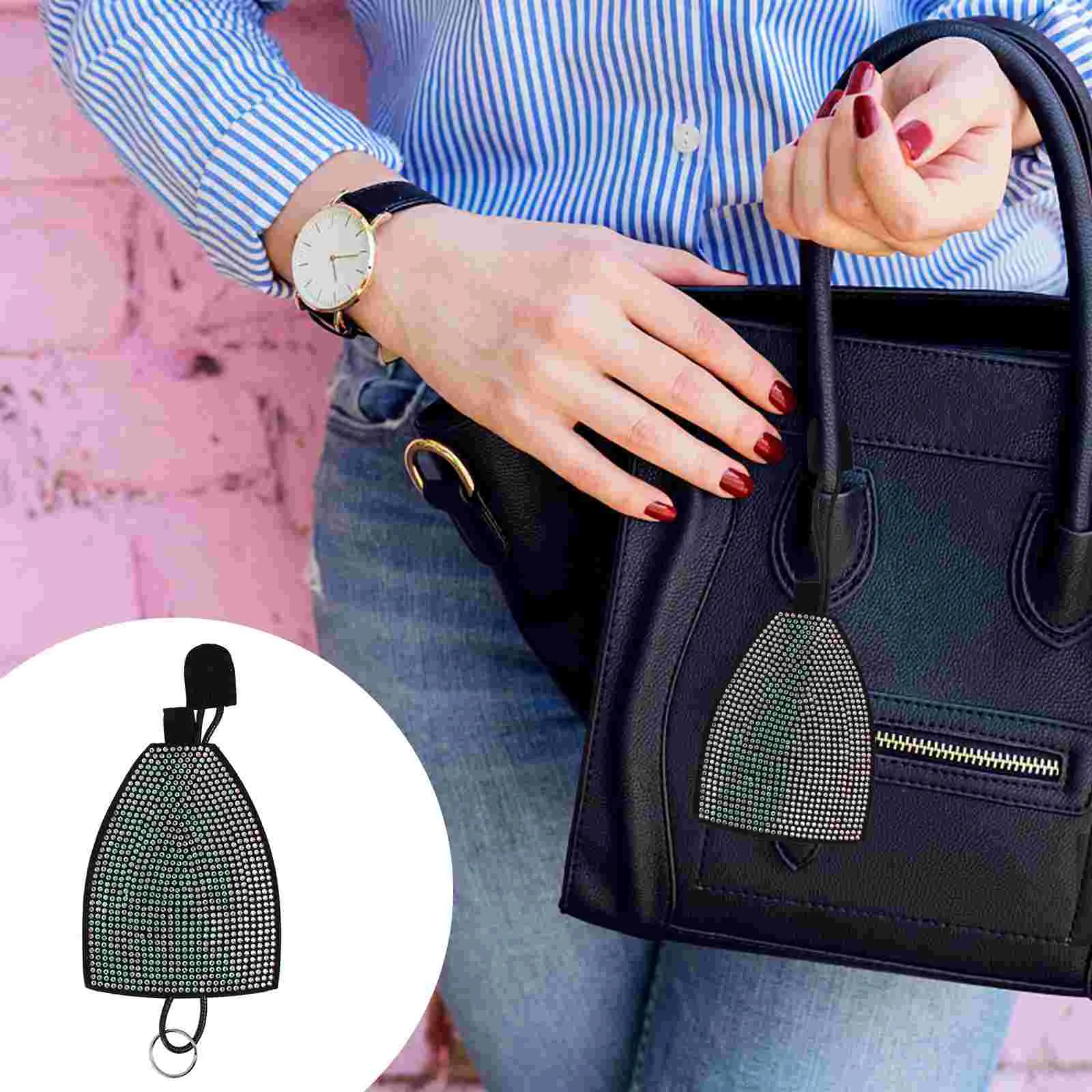 

1pc Shiny Practical Rhinestone Key Pendant Cover Key Cover Key Bag for Accessories Car Auto