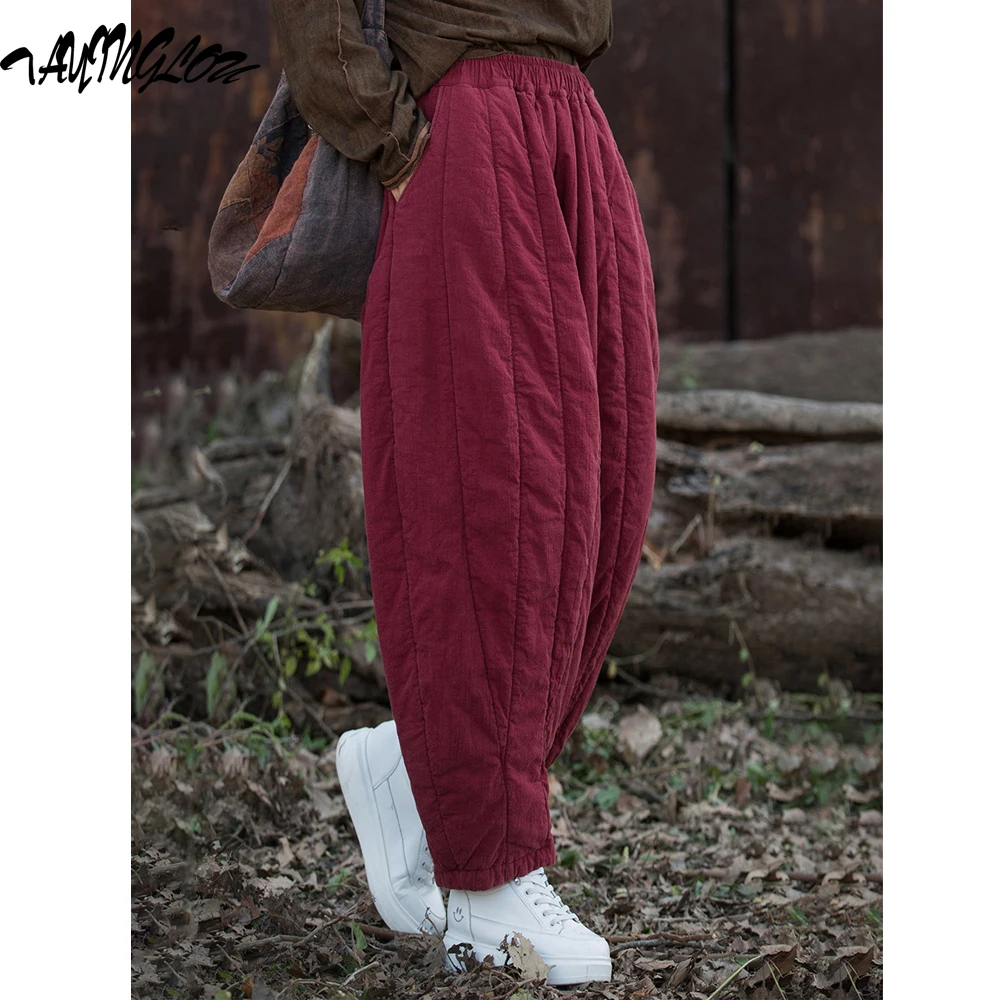 

Брюки женские зимние из хлопка и льна с зажимом, утепленные брюки из хлопка с редисом, 24 шт., брюки-комбинированные, 2023