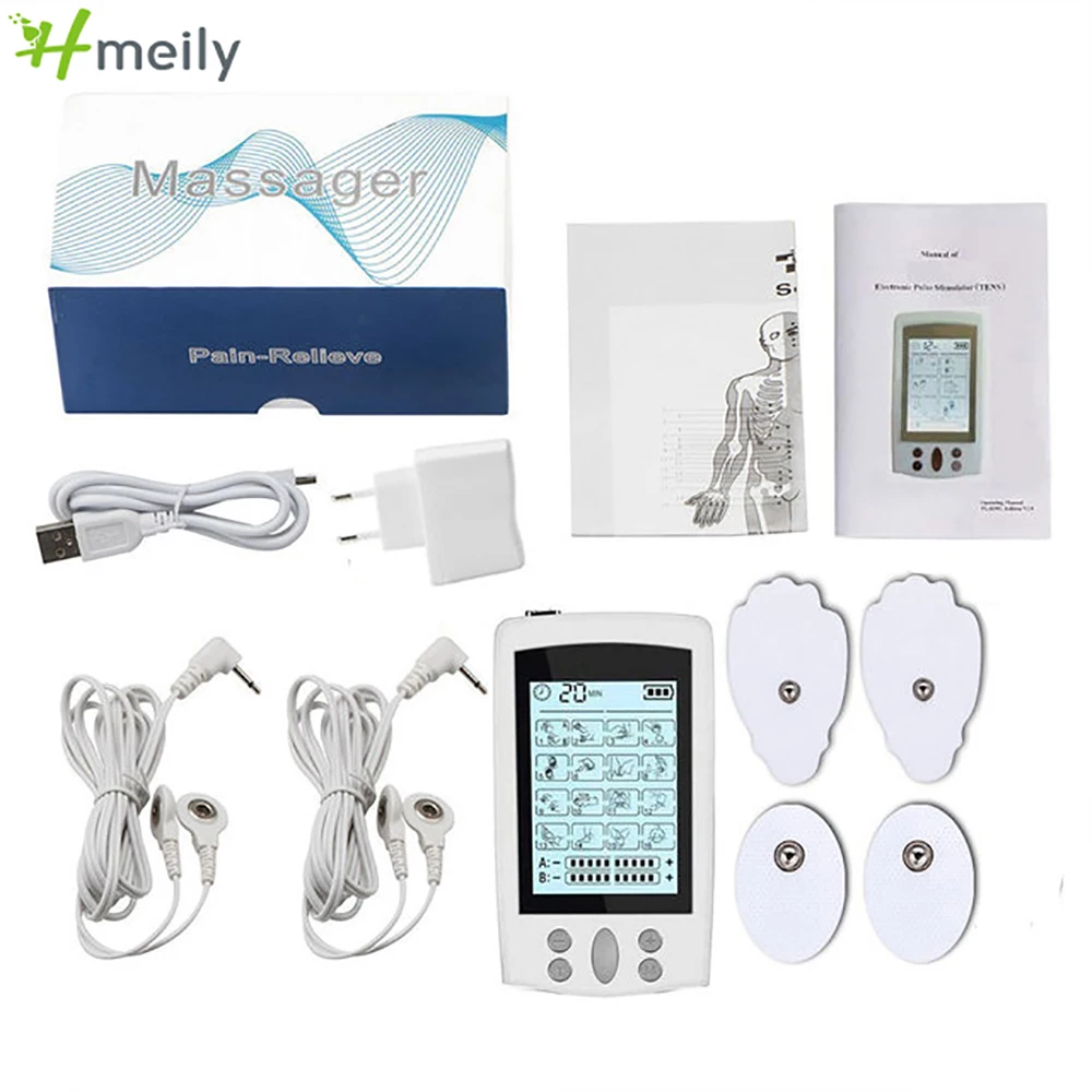 Eletric Muscle Stimulator TENS EMS Unit 16 Modes Digital Pulse Low Frequency Best Massager Pads Physiotherapy Back Accessories |