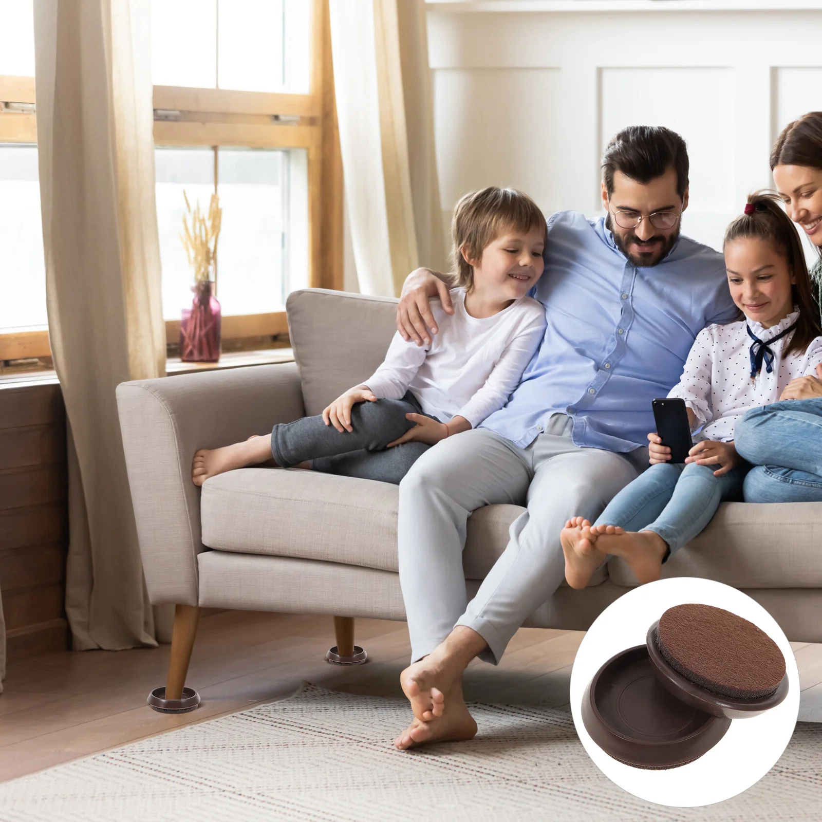 

10 Pcs Fixed Caster Cup Rug Bed Stoppers Felt Non-slip Mat Floor Protectors Chairs Washing Machine Pads Cups