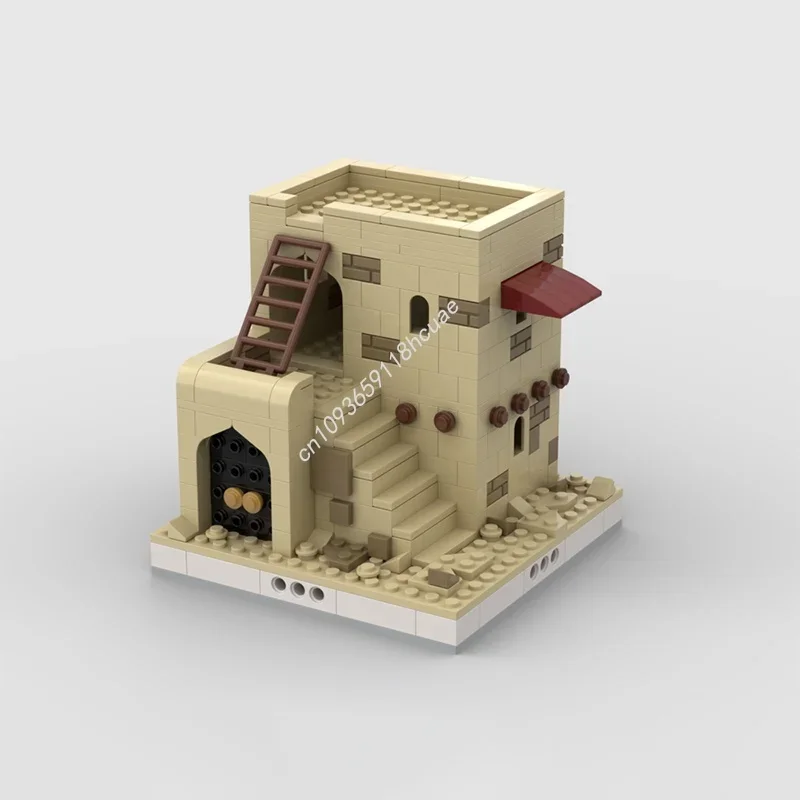 Фото 3957 деталей MOC: Модульная модель «Пустынная деревня» — конструктор, подарок на праздник, игрушка для сборки, идея для творчества, кирпичики DIY №5