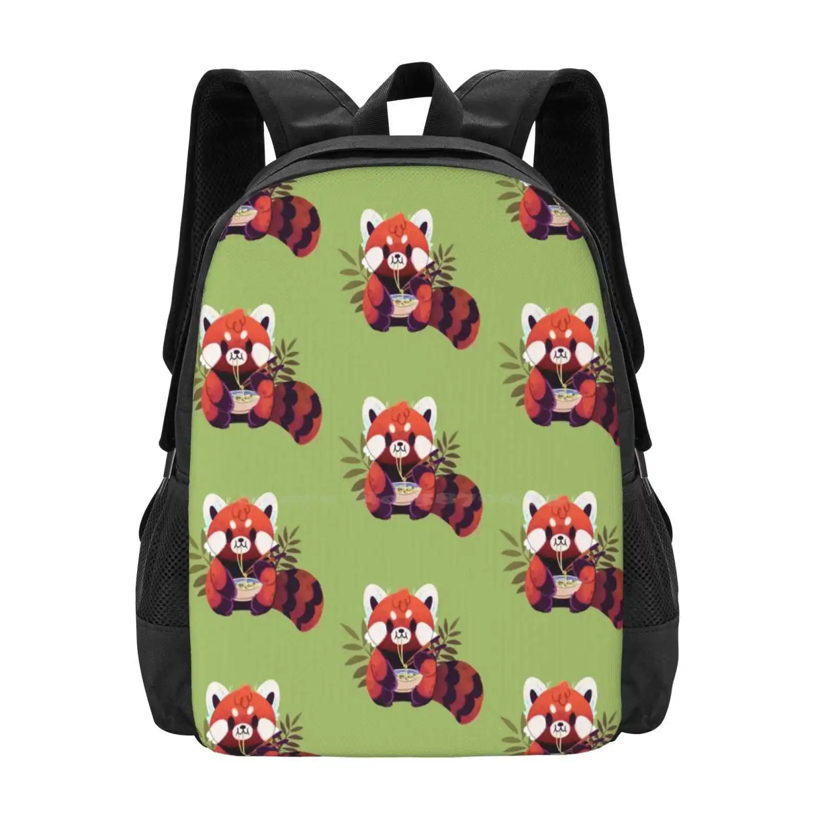 

Горячая Распродажа, рюкзак с красной пандой, едящим рамен, модные сумки, красная панда, животные, изобразительное искусство, тряпка, лапша, рамен, еда, зеленая Милая