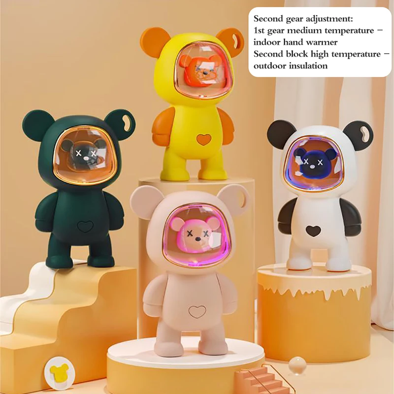 

Two-in-one portable space capsule cute pet USB violent bear hand warmer charging treasure cartoon warm baby student gift
