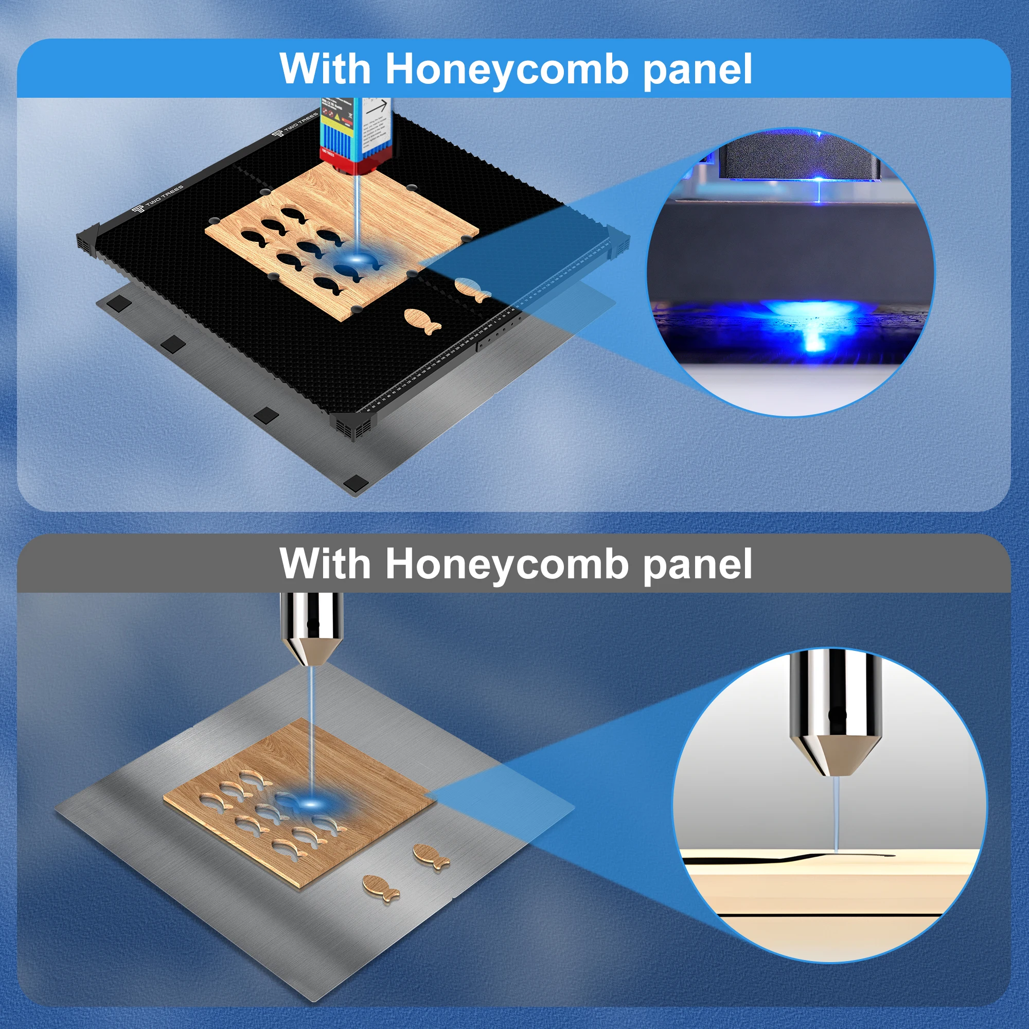 Рабочий стол Twotrees Spliceable Honeycomb 600x600x22 мм 2 в 1 для лазерного гравера машины резки CO2