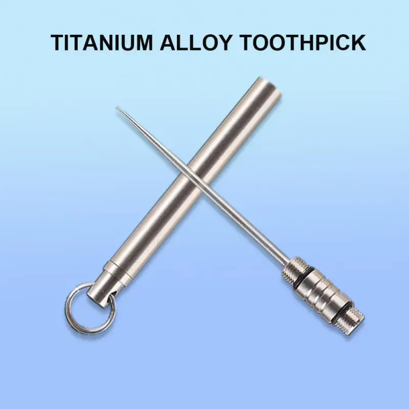

Portable Corrosion-resistant Titanium Alloy Toothpick Integrated Toothpick Cartridge Outside Ultralight Durable Clean Toothpick