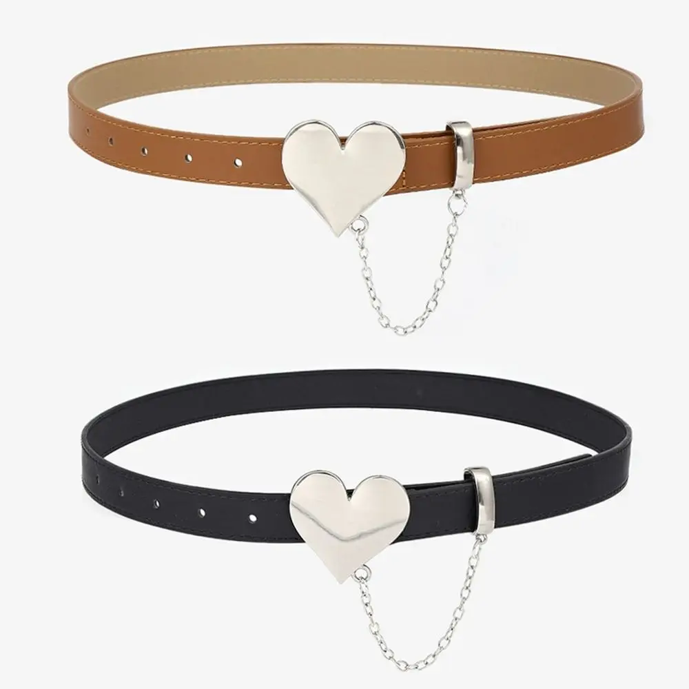 Waist Belt Heart Chain Decoration Metal For Students Love Buckle Belt Women Waist Belt Corset Belt Adjustable Waistband