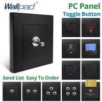 wallpad 1234 gang 2 way toggle wall light switch black pc panel hdmi usb3 0 sos insert card socket plug shaver ac110 220v