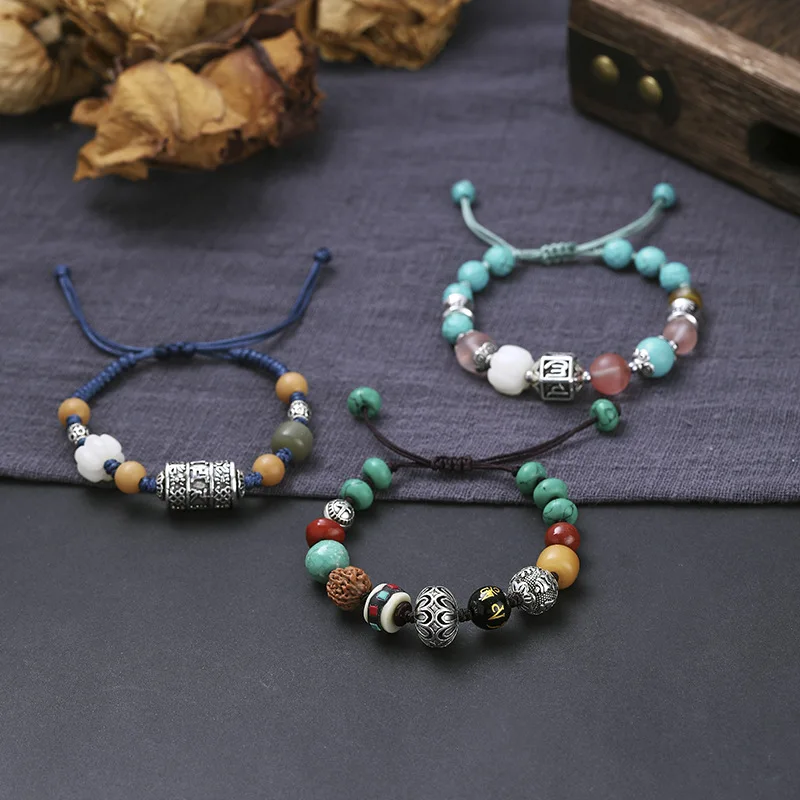 

Original Design Personality Ethnic Wind Bracelets Vintage Versatile Men and Women Hand-woven Beaded Bracelets Gift
