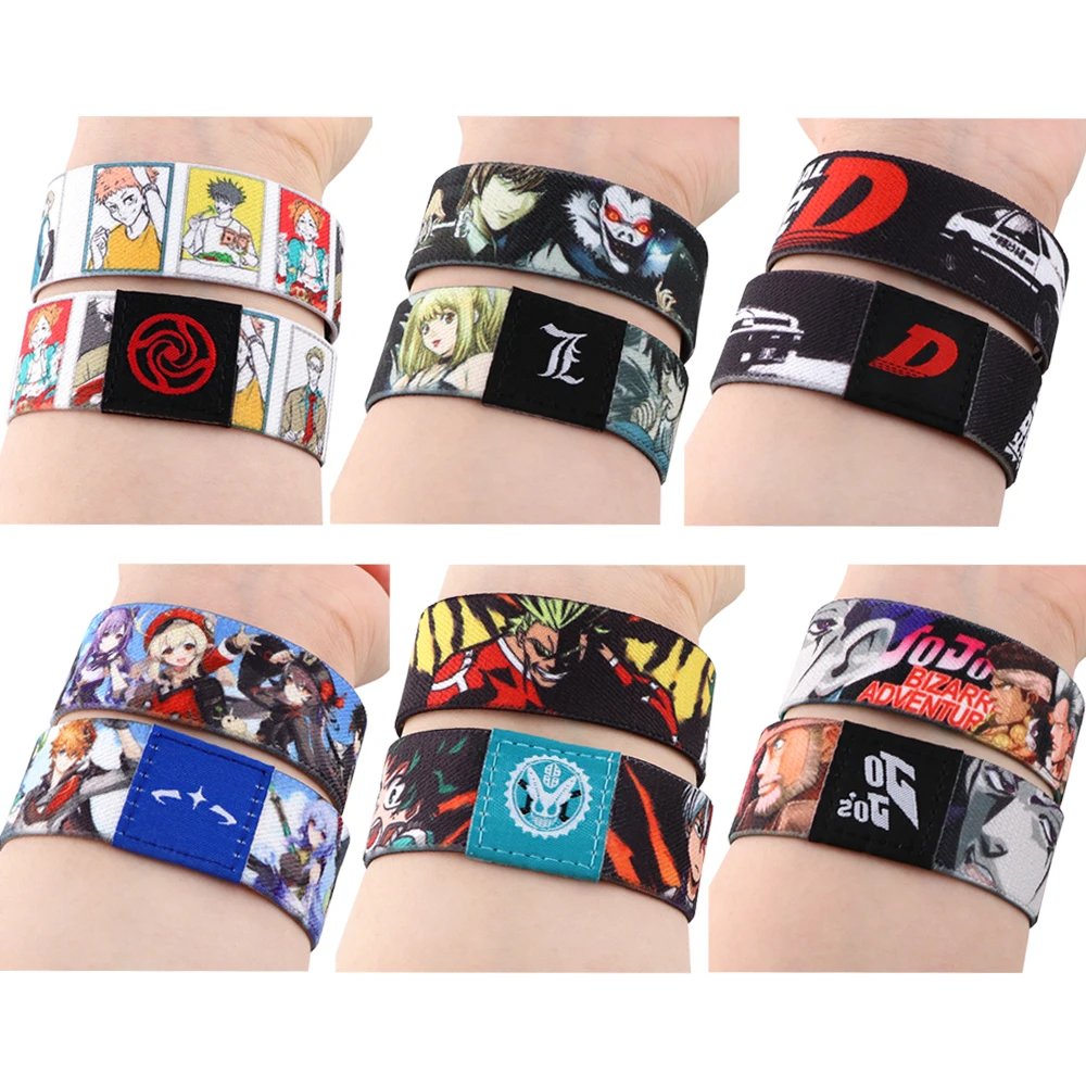 

Japanese Anime Jujutsu Kaisen Bracelets JOJO Bracelet Hand Circle Initial D Bangle Death Diary Wristbands Men Women Jewelry Gift