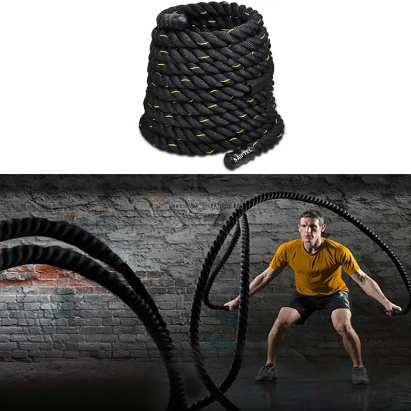 

9M Fitness Heavy Undulation Battle Rope Home Workout Strength Training Rope Skipping Slimming Bodybuilding Gym Sport Equipment