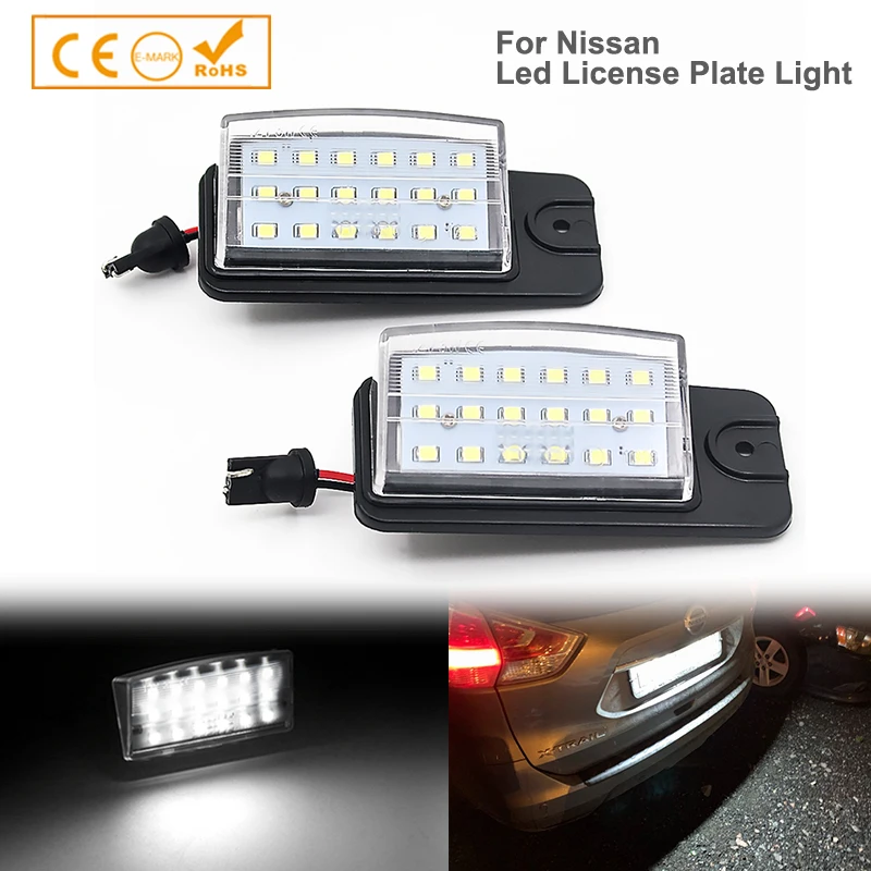 

OEM-Replace 18-SMD LED License Plate Light Assy For Nissan Altima Rogue Infiniti (2pcs) 26510AR00A