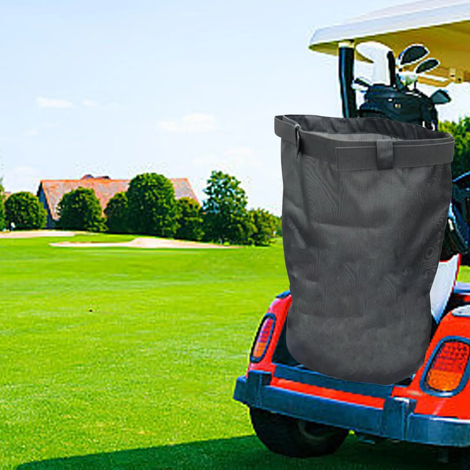 Golf Cart Storage Bag Organizer Net Mesh Bag Grocery Shopping Bag Golf Carrier Bag Folding Pouch Golf Cargo Bag for Golf Clubs