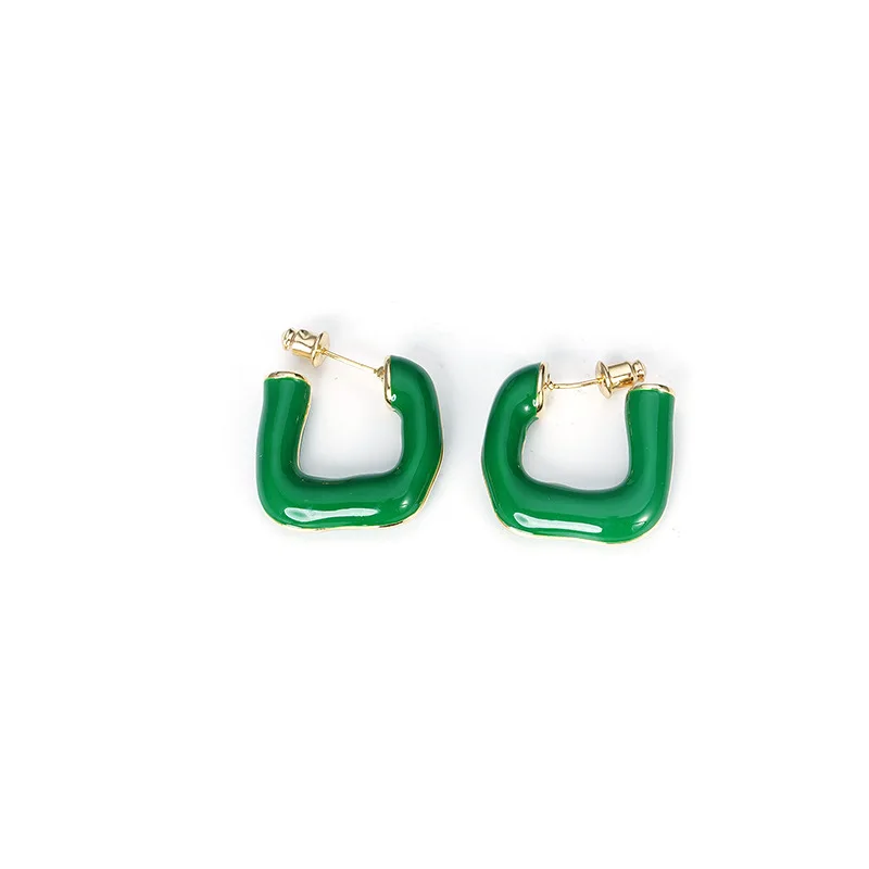 

Women's Geometric Ins Style Fashion Circle Earrings Internet Celebrity French Style Simple Bracelet Drop Oil High-Grade Earrings