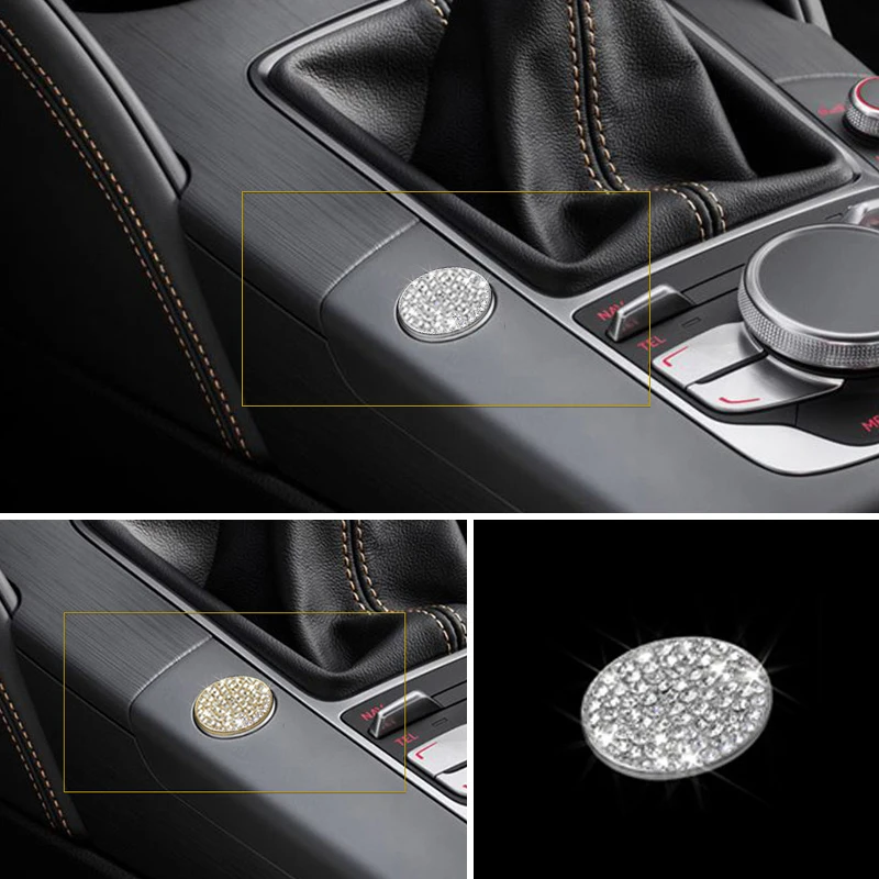 

Crystal Style Engine Start Button Case Cover Trim Car Interior Accessories Car Interior Supplies For Audi A3 15-2019