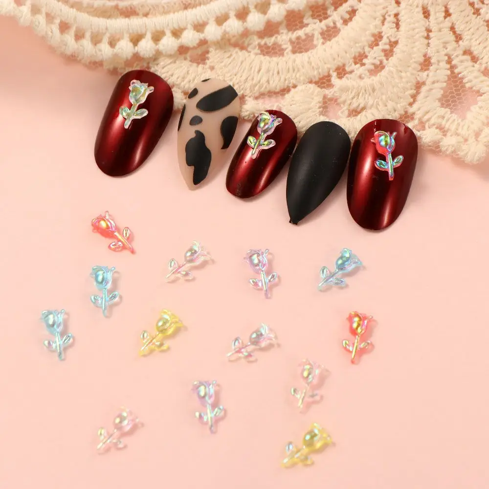 

Rose Flowers Korean Charms 3D Rhinstones Ornaments Manicure Accessories DIY Nail Decorations Rose Nail Art Jewelry
